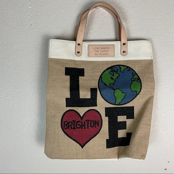 BRIGHTON Love The Earth Canvas Bag Purse Tote - Picture 1 of 6